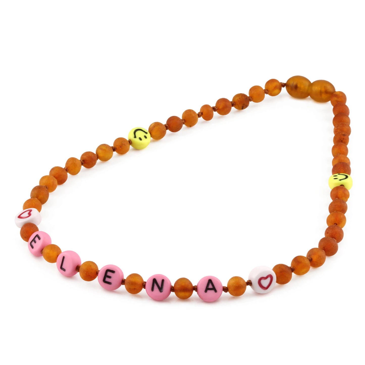Kalung Amber CUSTOM NAMA untuk Bayi - Balita - Anak. Motif 1 - Motif 16