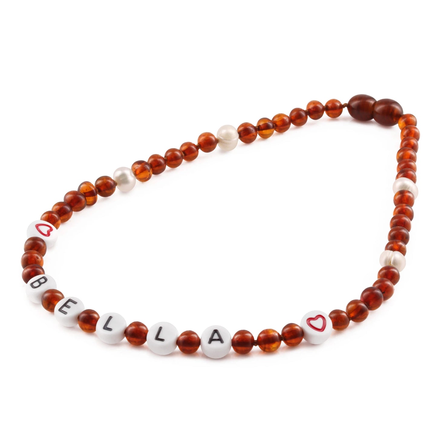 Kalung Amber CUSTOM NAMA untuk Bayi - Balita - Anak. Motif 1 - Motif 16