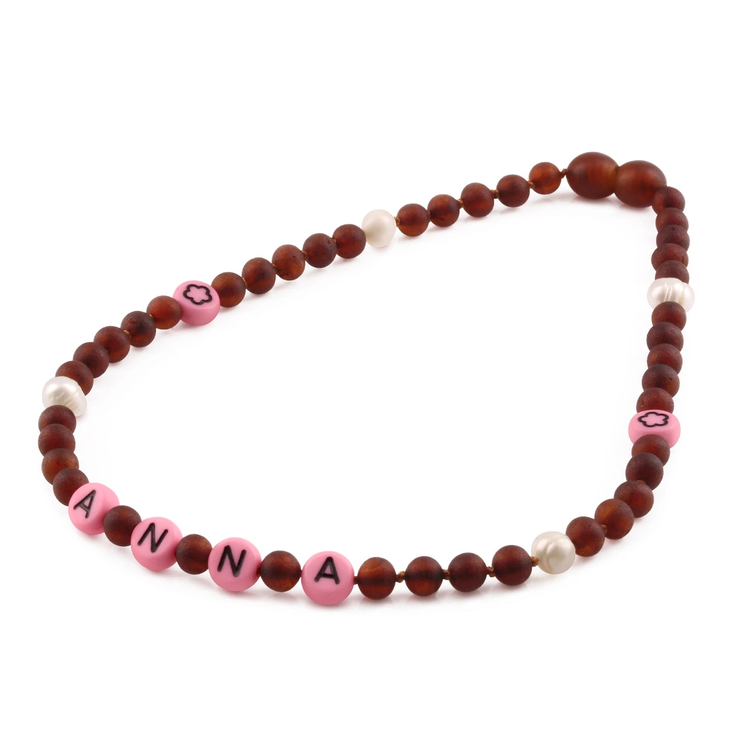 Kalung Amber CUSTOM NAMA untuk Bayi - Balita - Anak. Motif 1 - Motif 16