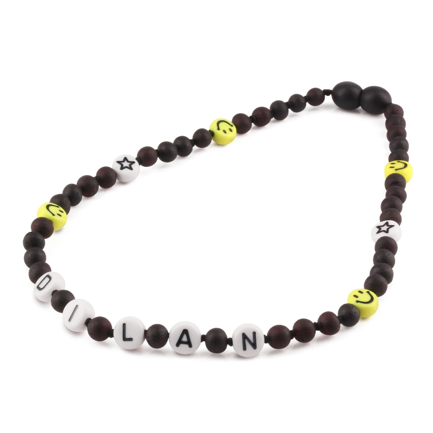 Kalung Amber CUSTOM NAMA untuk Bayi - Balita - Anak. Motif 17 - Motif 32