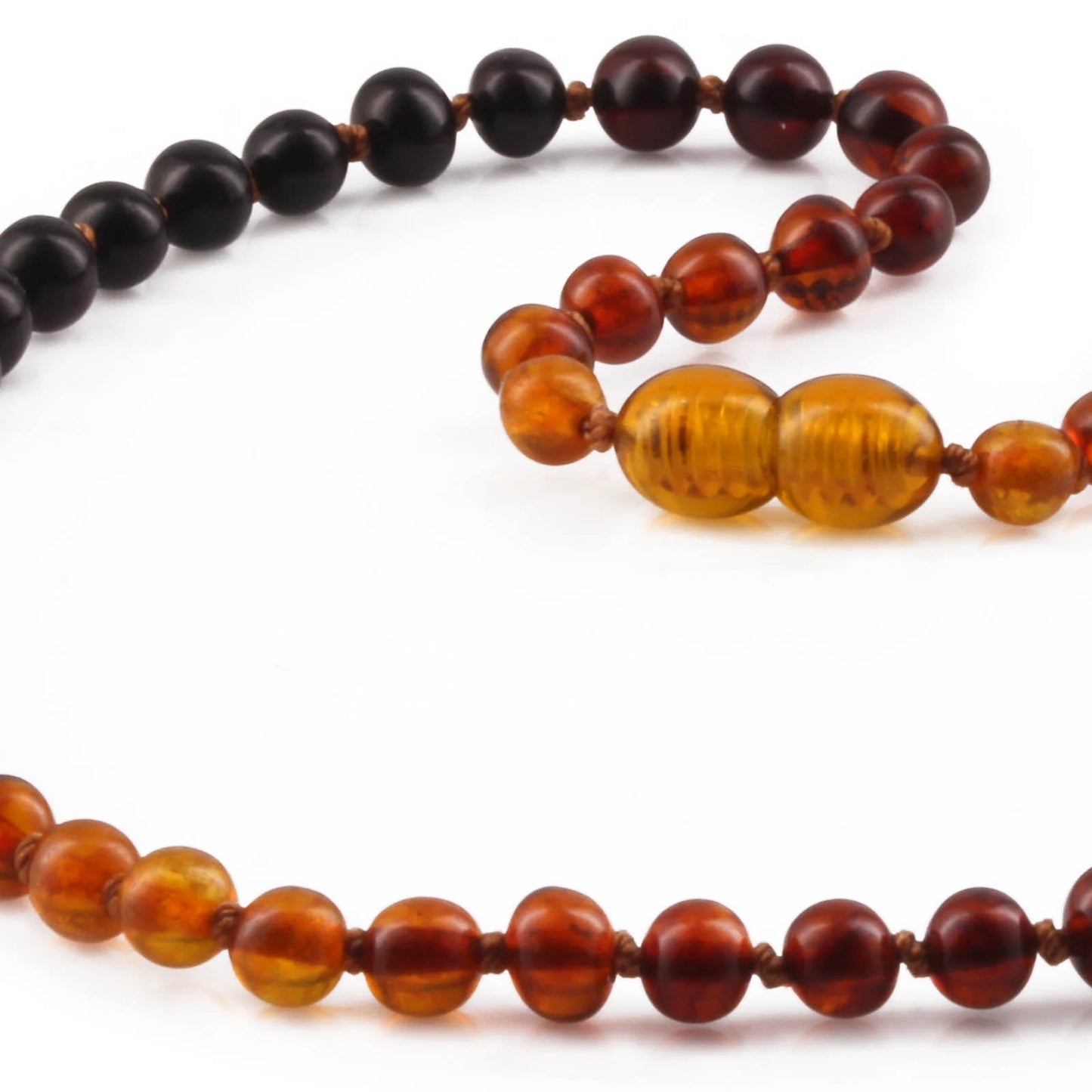 KALUNG AMBER JUNIOR RAINBOW BROWN GLOSSY 38CM. 5X5MM