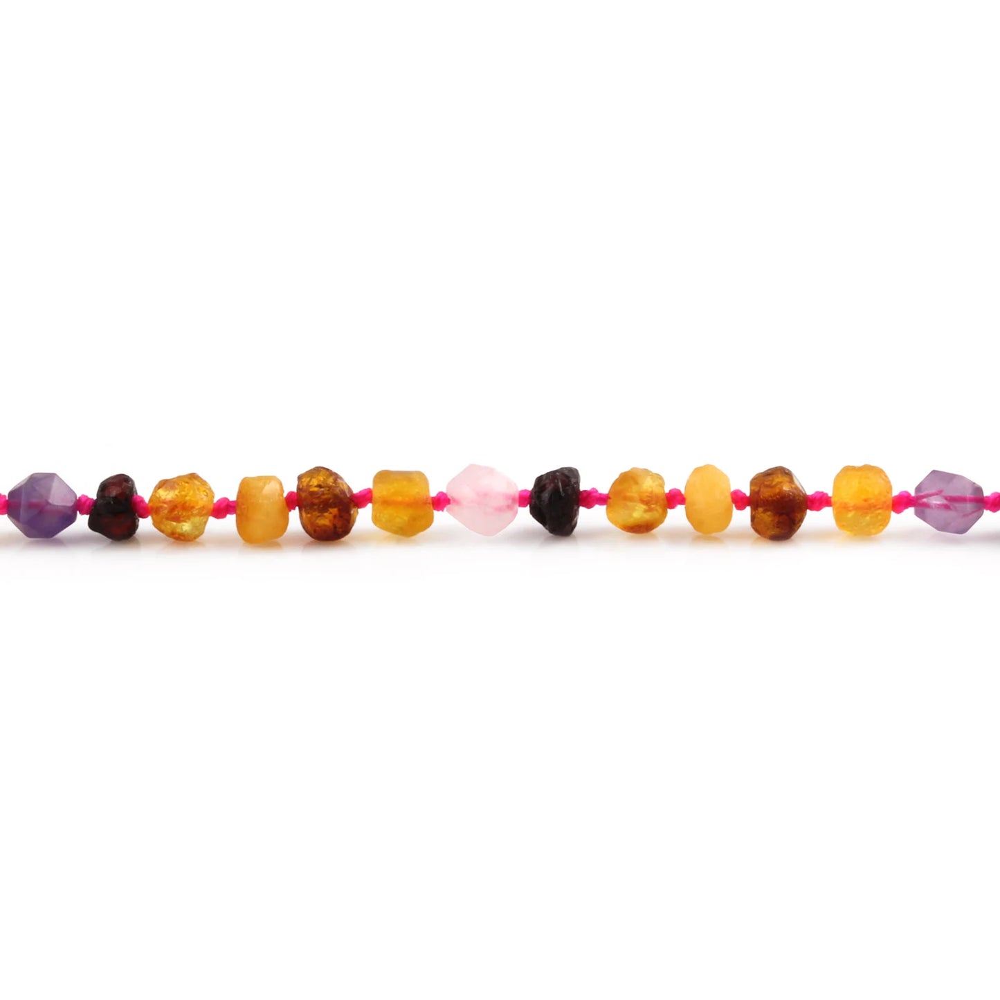 KALUNG AMBER DENGAN AMETHYST & ROSE QUARTZ UNTUK JUNIOR. JN109