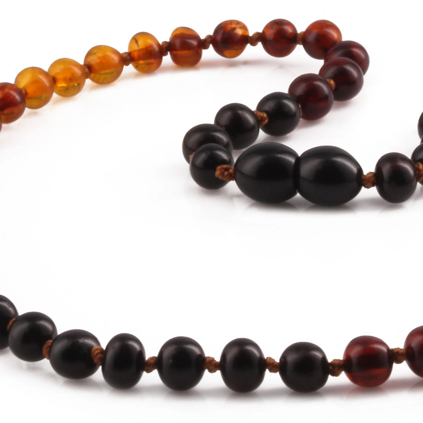 KALUNG AMBER JUNIOR RAINBOW BROWN GLOSSY 38CM. 5X5MM