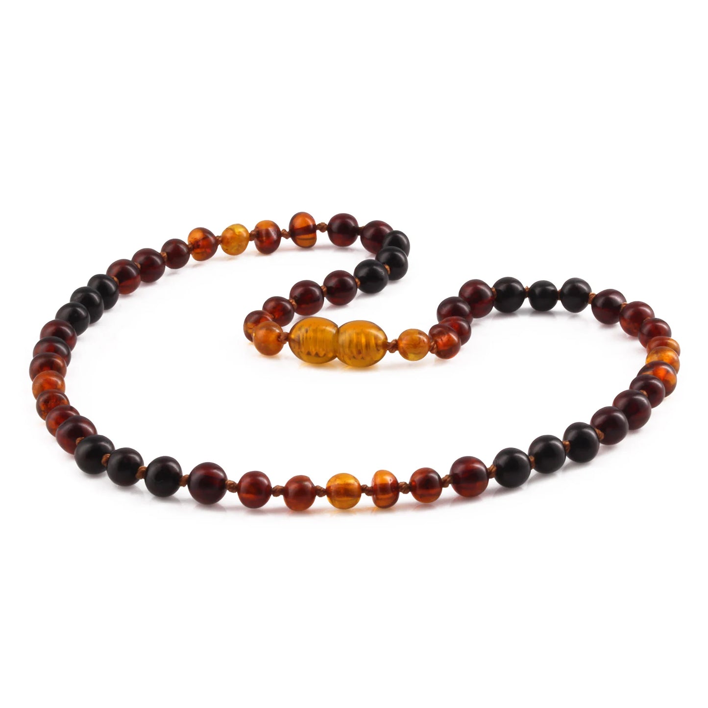 KALUNG AMBER JUNIOR RAINBOW BROWN GLOSSY 38CM. 5X5MM