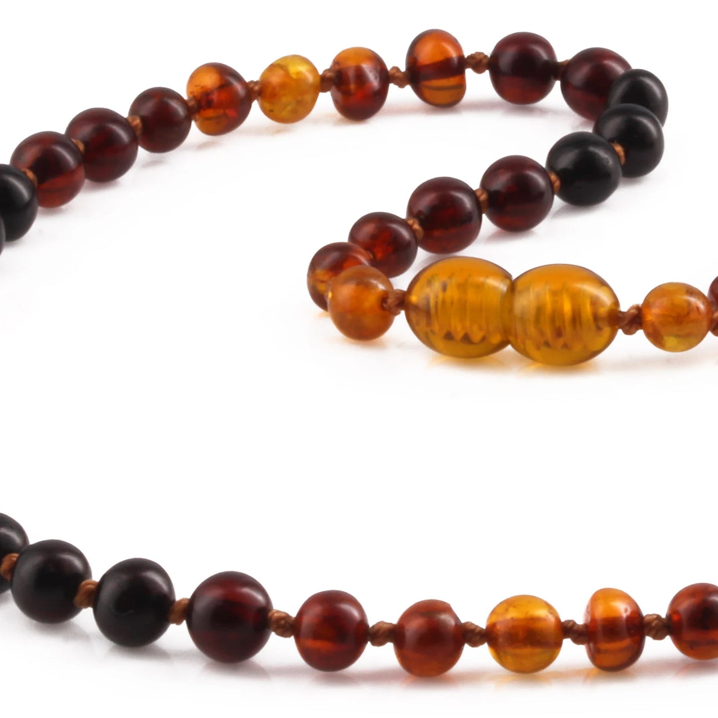 KALUNG AMBER JUNIOR RAINBOW BROWN GLOSSY 38CM. 5X5MM