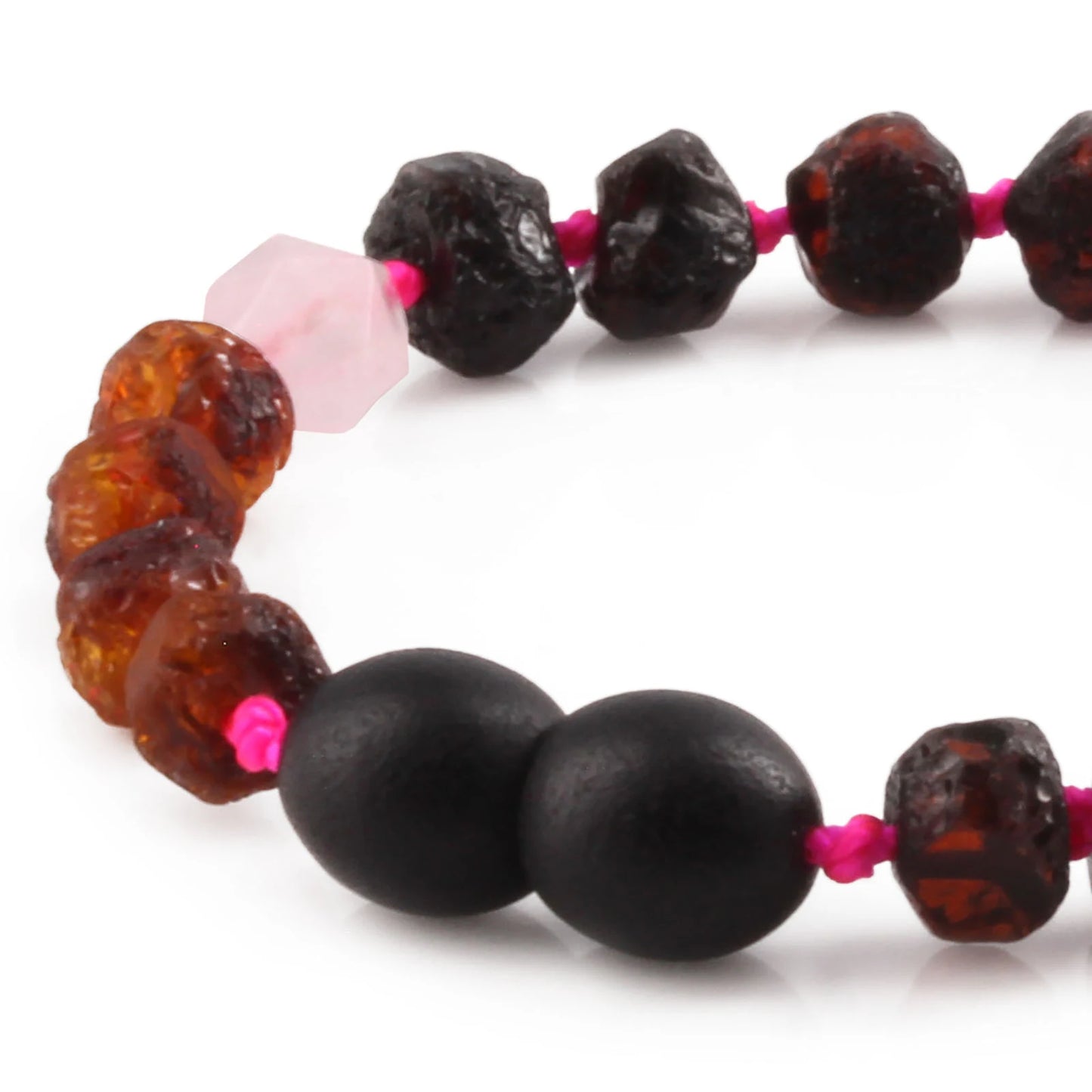 GELANG BAYI AMBER DENGAN AMETHYST & ROSE QUARTZ. LE561
