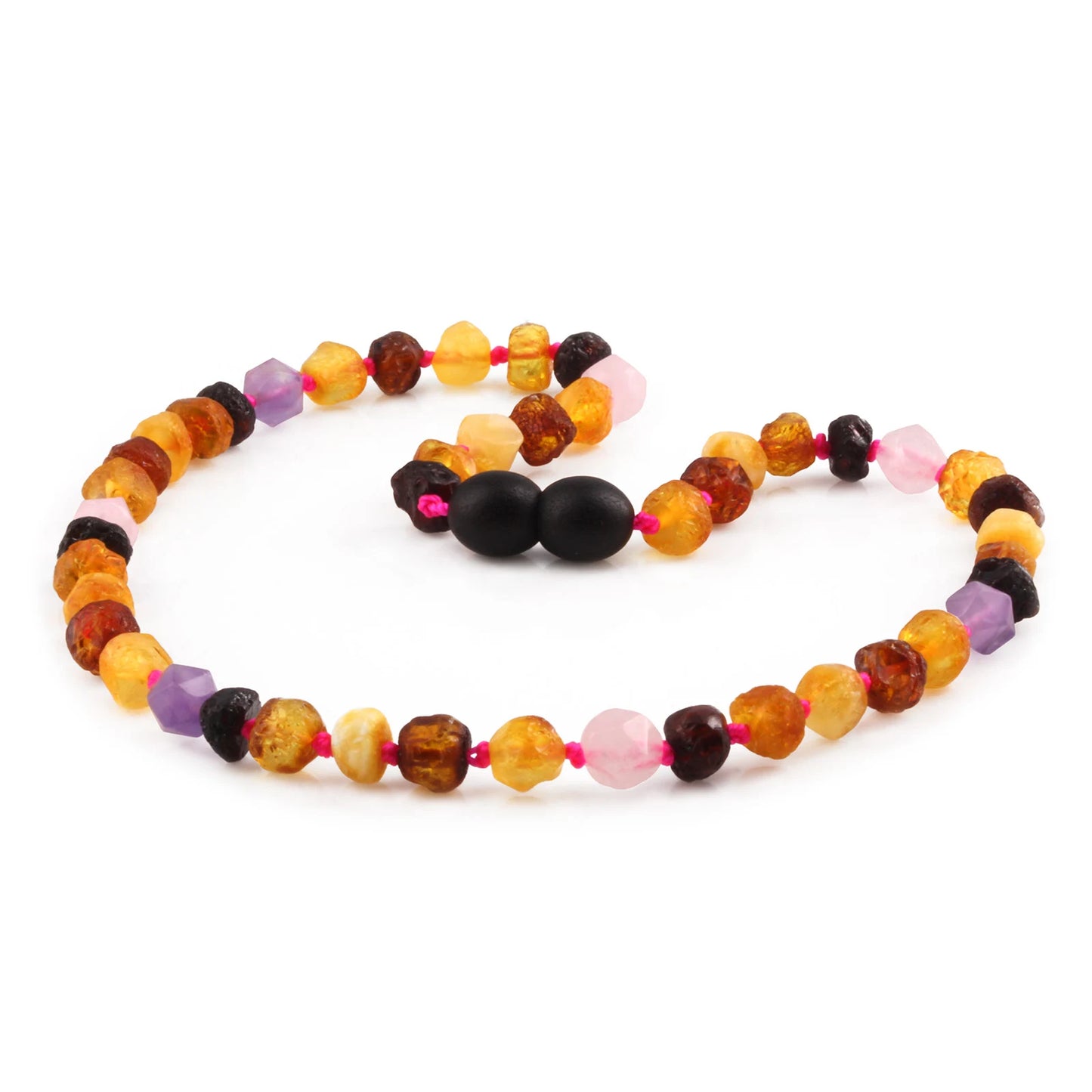 SET BAYI AMBER DENGAN AMETHYST & ROSE QUARTZ. LE560