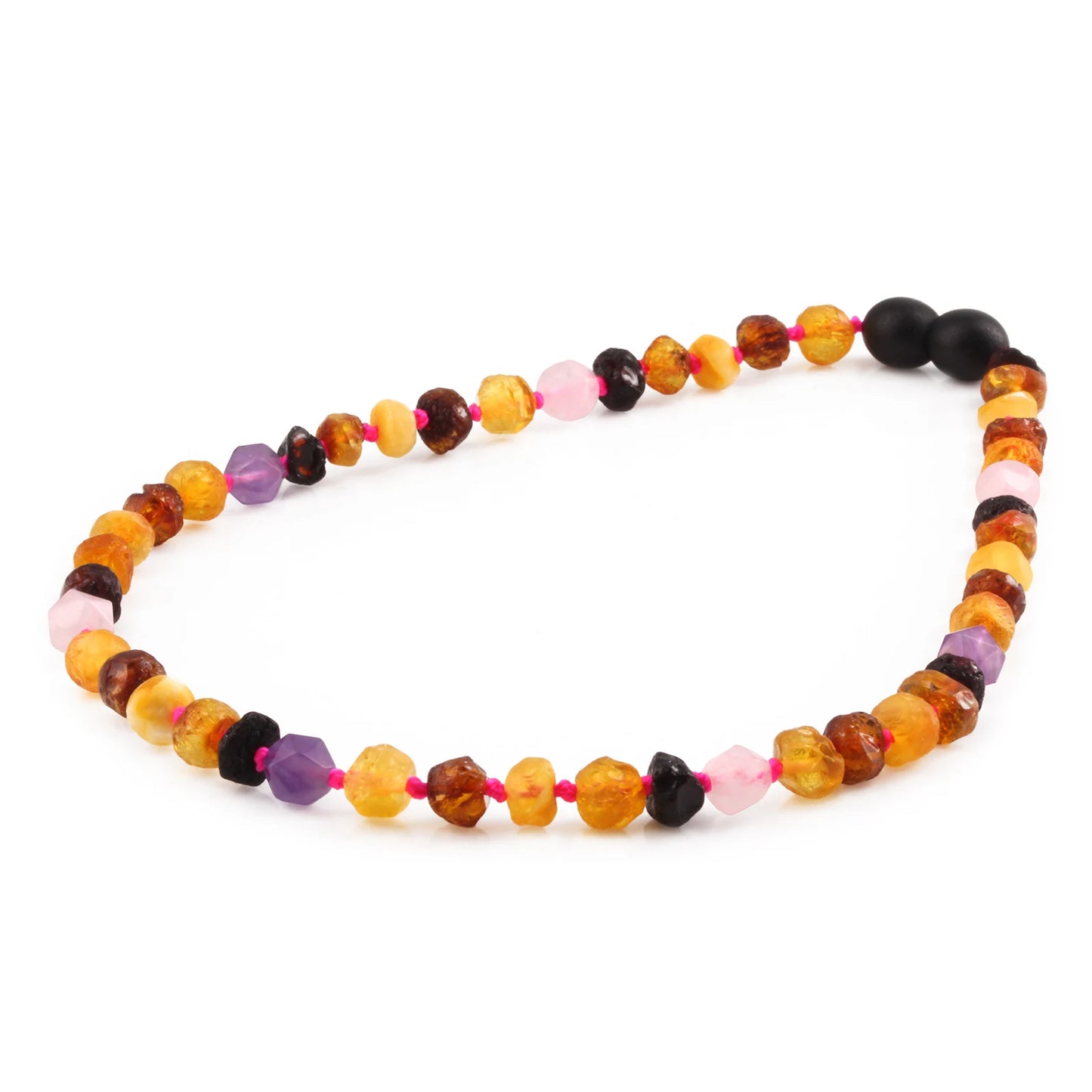 SET BAYI AMBER DENGAN AMETHYST & ROSE QUARTZ. LE560