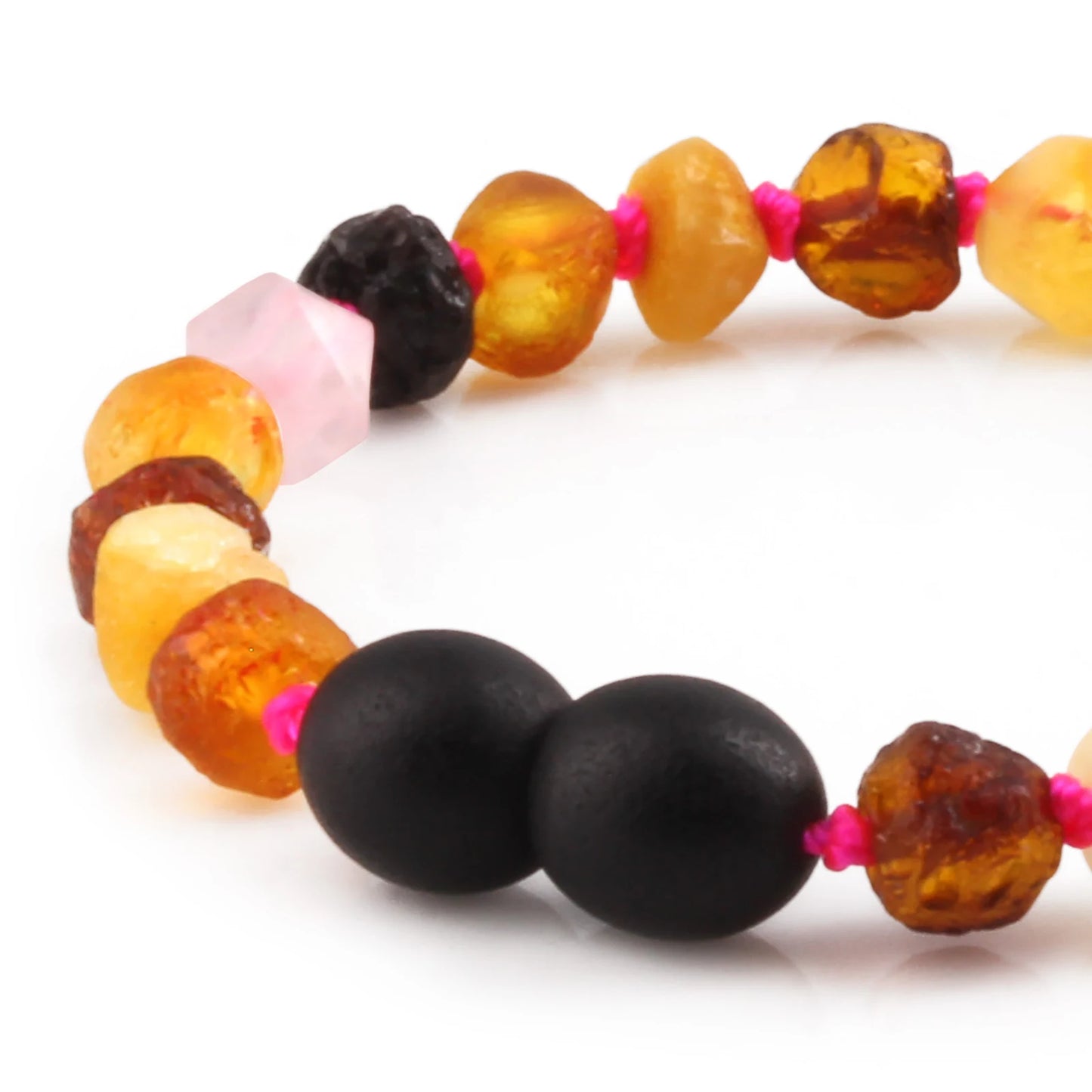 GELANG BAYI AMBER DENGAN AMETHYST & ROSE QUARTZ. LE560