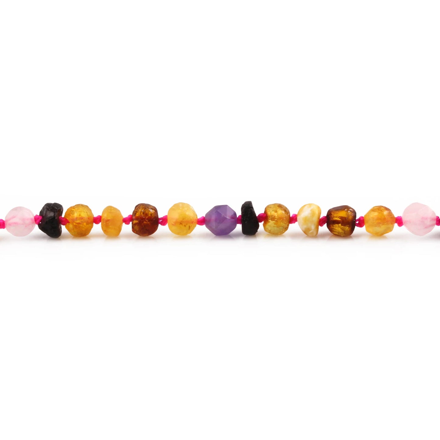 GELANG BAYI AMBER DENGAN AMETHYST & ROSE QUARTZ. LE560