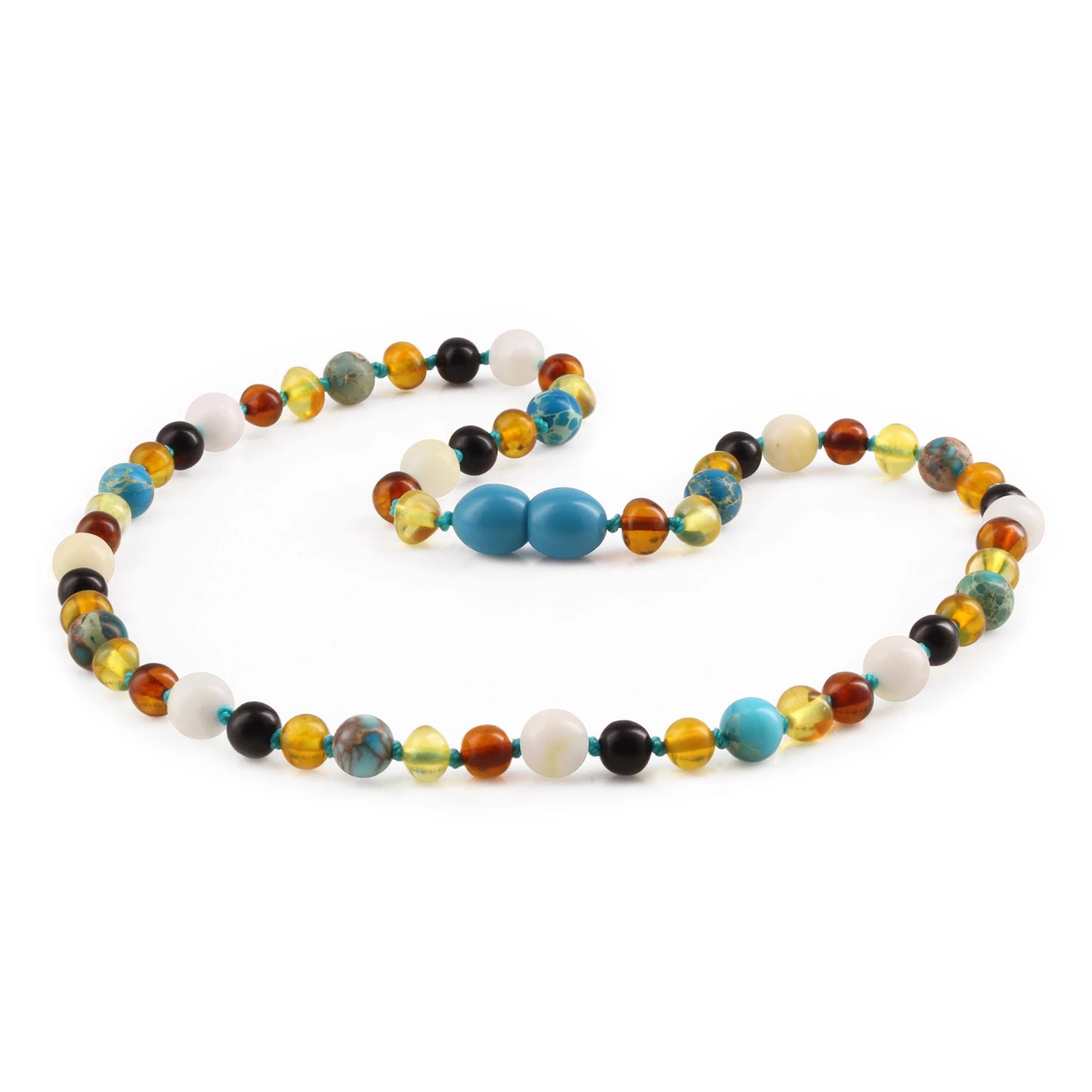 KALUNG AMBER DENGAN LAKE BLUE IMPERIAL JASPER UNTUK JUNIOR. JN96-T