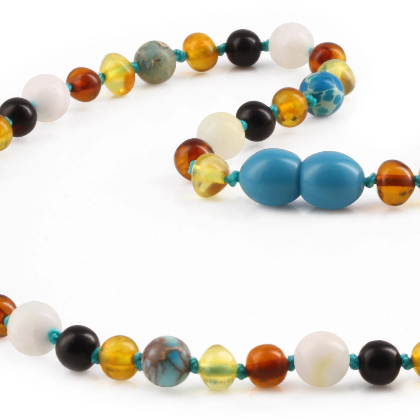 KALUNG AMBER DENGAN LAKE BLUE IMPERIAL JASPER UNTUK JUNIOR. JN96-T