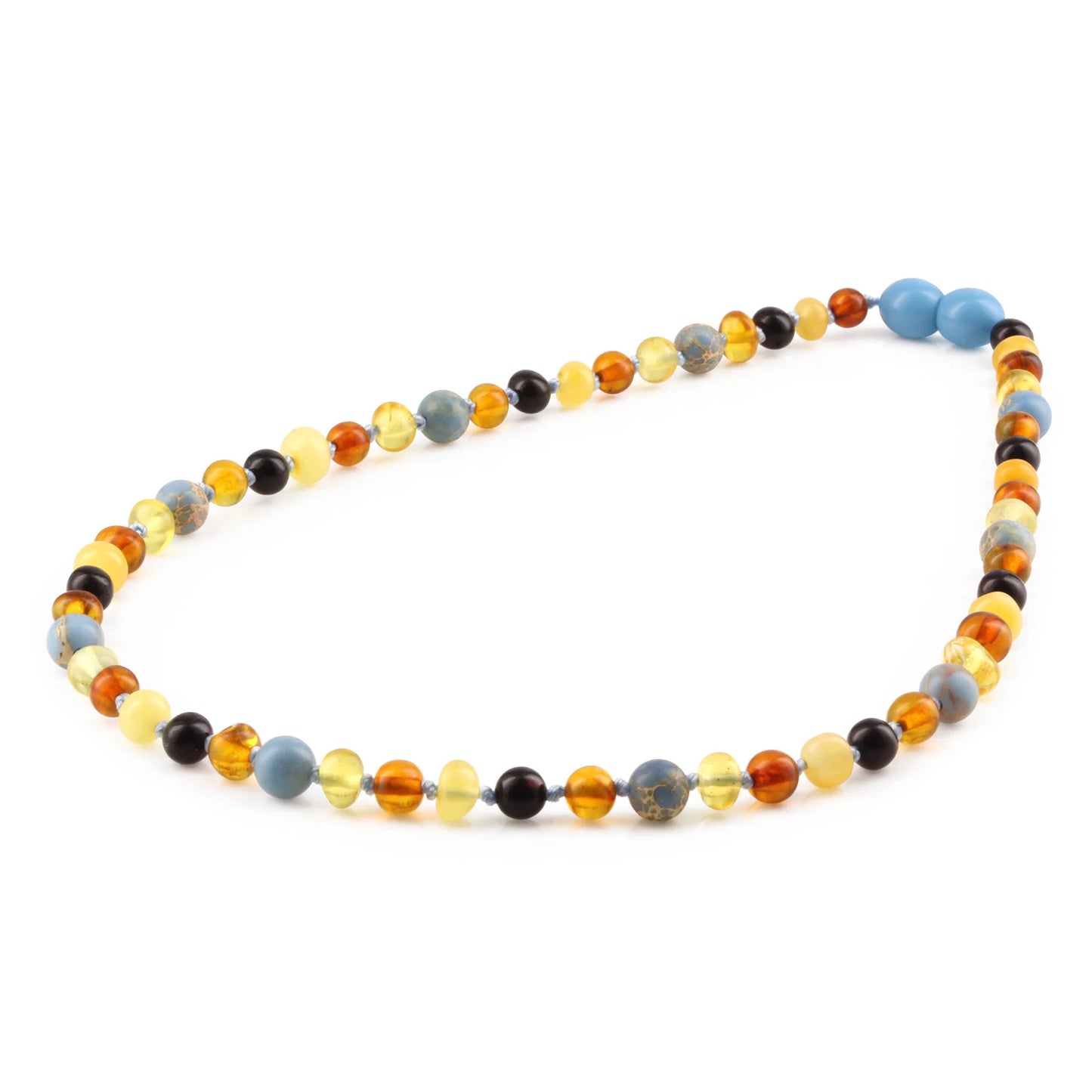 KALUNG AMBER DENGAN SKY BLUE IMPERIAL JASPER UNTUK JUNIOR. JN106