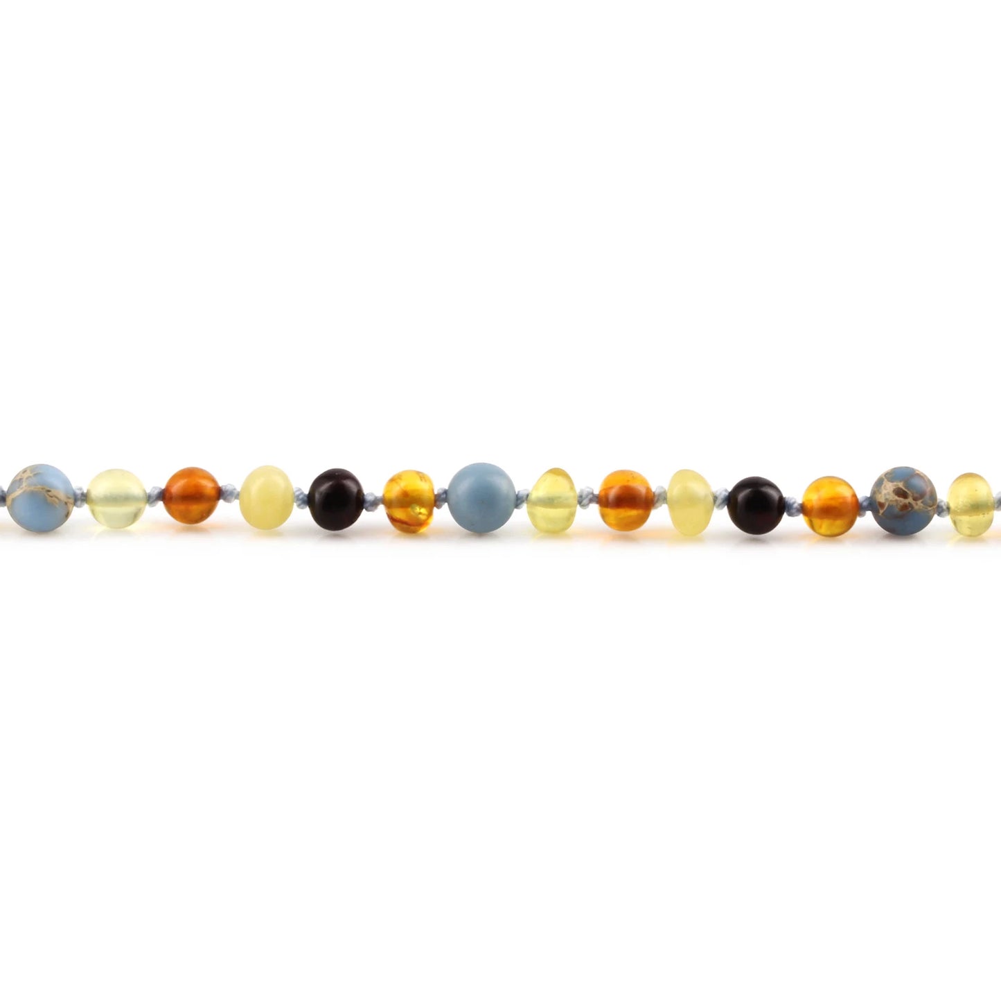 KALUNG AMBER DENGAN SKY BLUE IMPERIAL JASPER UNTUK JUNIOR. JN106