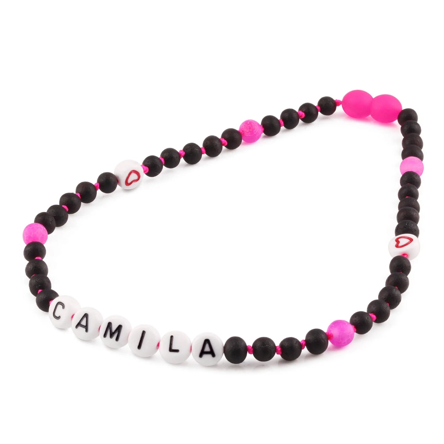 Kalung Amber CUSTOM NAMA untuk Bayi - Balita - Anak. Motif 17 - Motif 32
