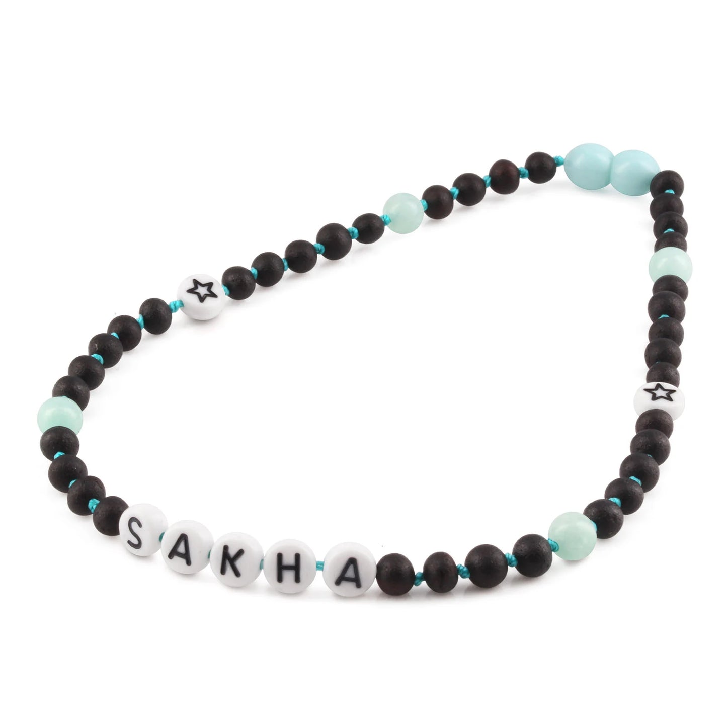 Kalung Amber CUSTOM NAMA untuk Bayi - Balita - Anak. Motif 17 - Motif 32