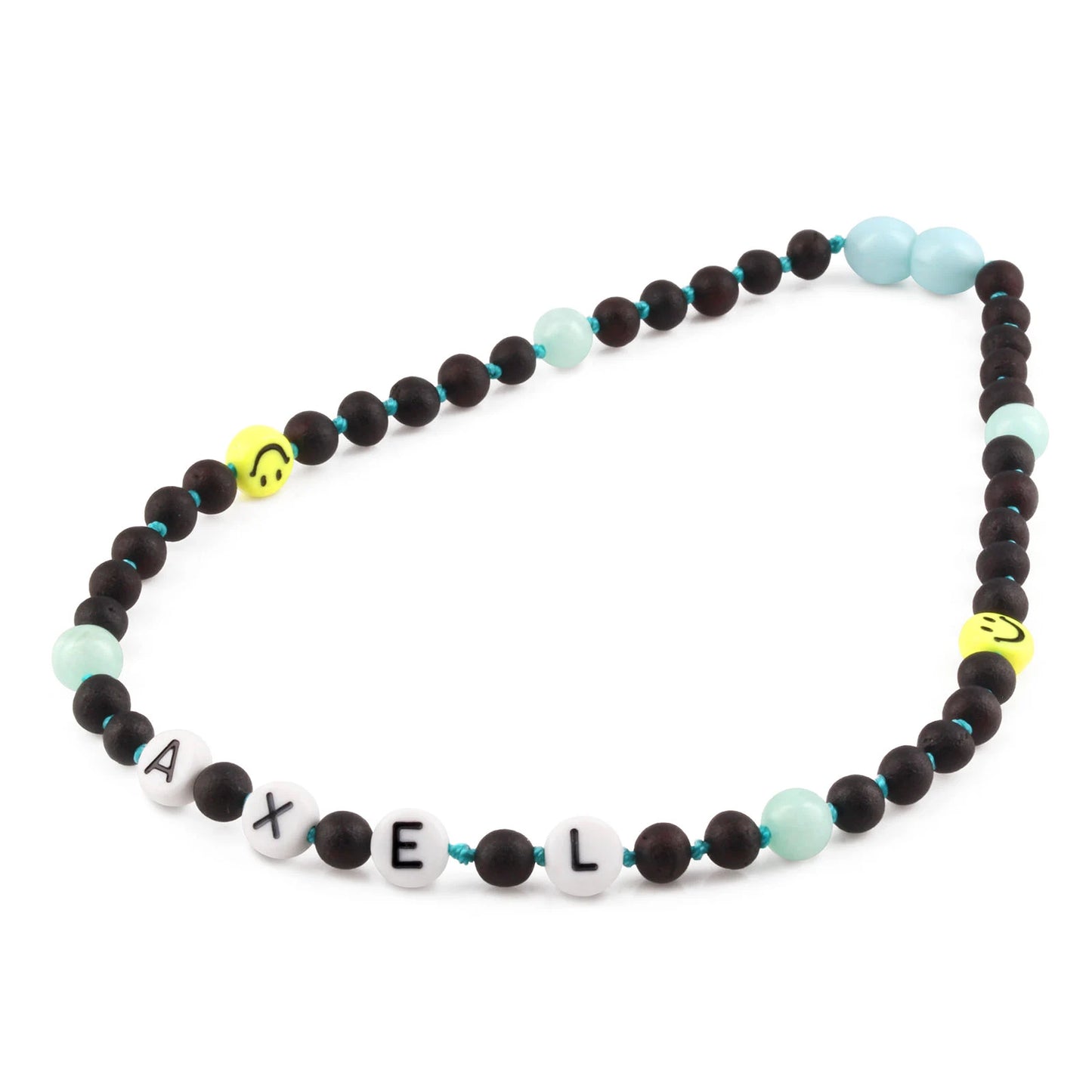Kalung Amber CUSTOM NAMA untuk Bayi - Balita - Anak. Motif 17 - Motif 32
