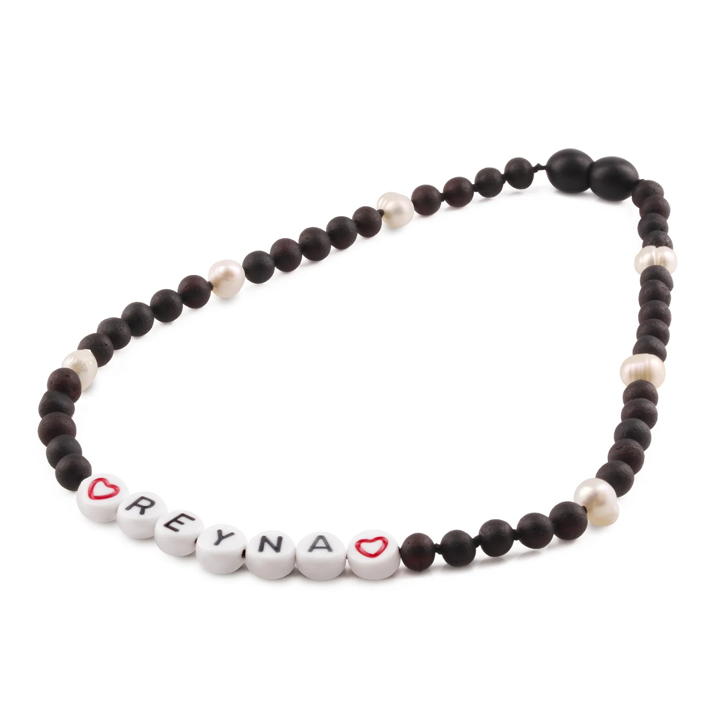 Kalung Amber CUSTOM NAMA untuk Bayi - Balita - Anak. Motif 17 - Motif 32