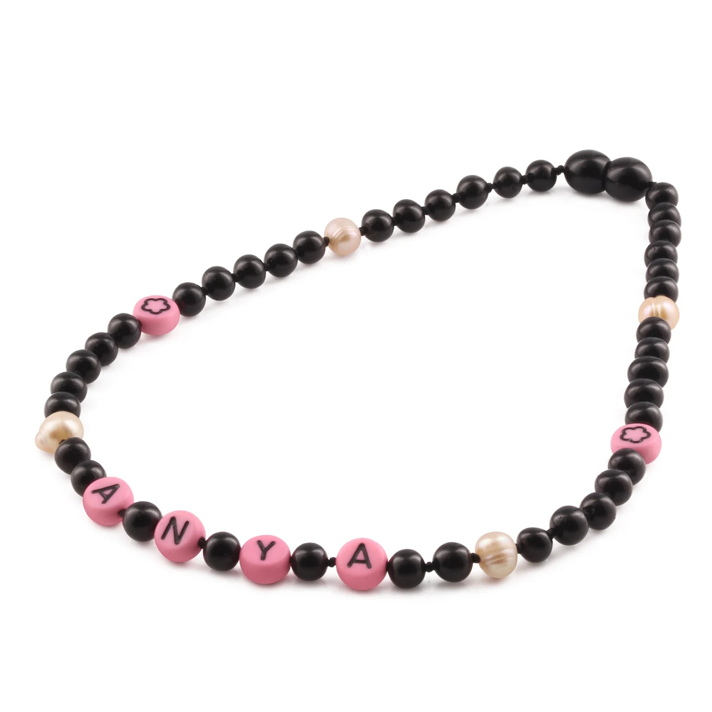 Kalung Amber CUSTOM NAMA untuk Bayi - Balita - Anak. Motif 17 - Motif 32