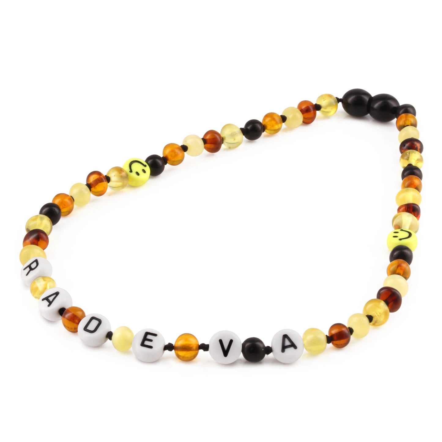 Kalung Amber CUSTOM NAMA untuk Bayi - Balita - Anak. Motif 1 - Motif 16