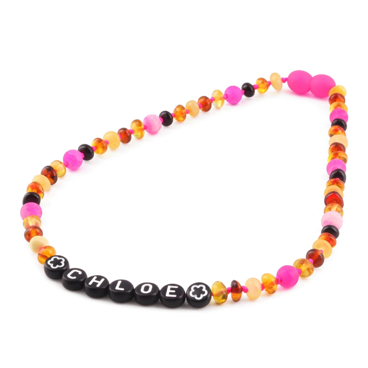 Kalung Amber CUSTOM NAMA untuk Bayi - Balita - Anak. Motif 38-R - Motif 46-R
