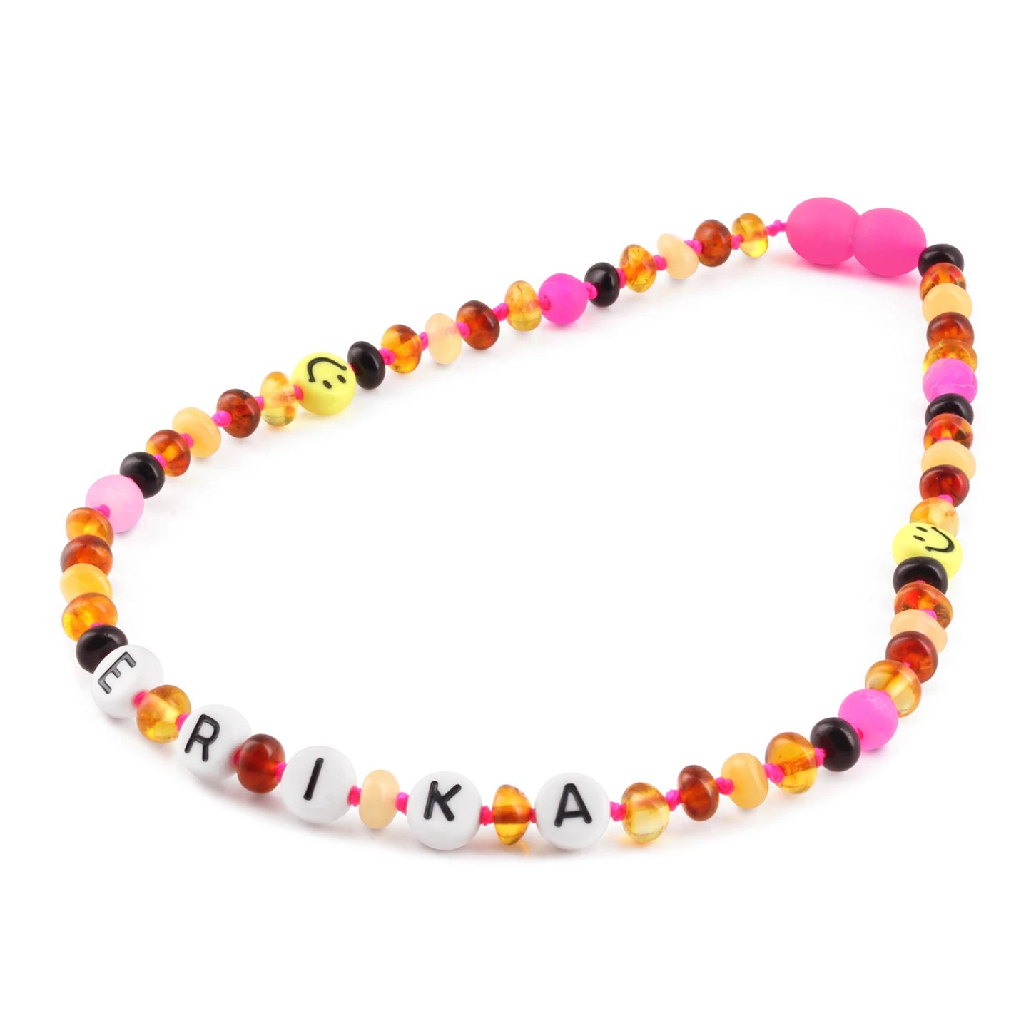 Kalung Amber CUSTOM NAMA untuk Bayi - Balita - Anak. Motif 38-R - Motif 46-R