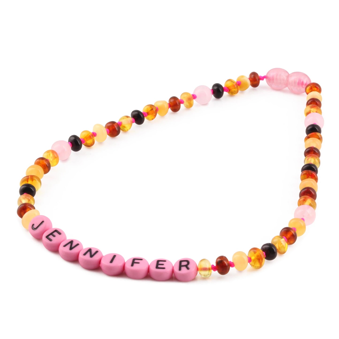 Kalung Amber CUSTOM NAMA untuk Bayi - Balita - Anak. Motif 38-R - Motif 46-R