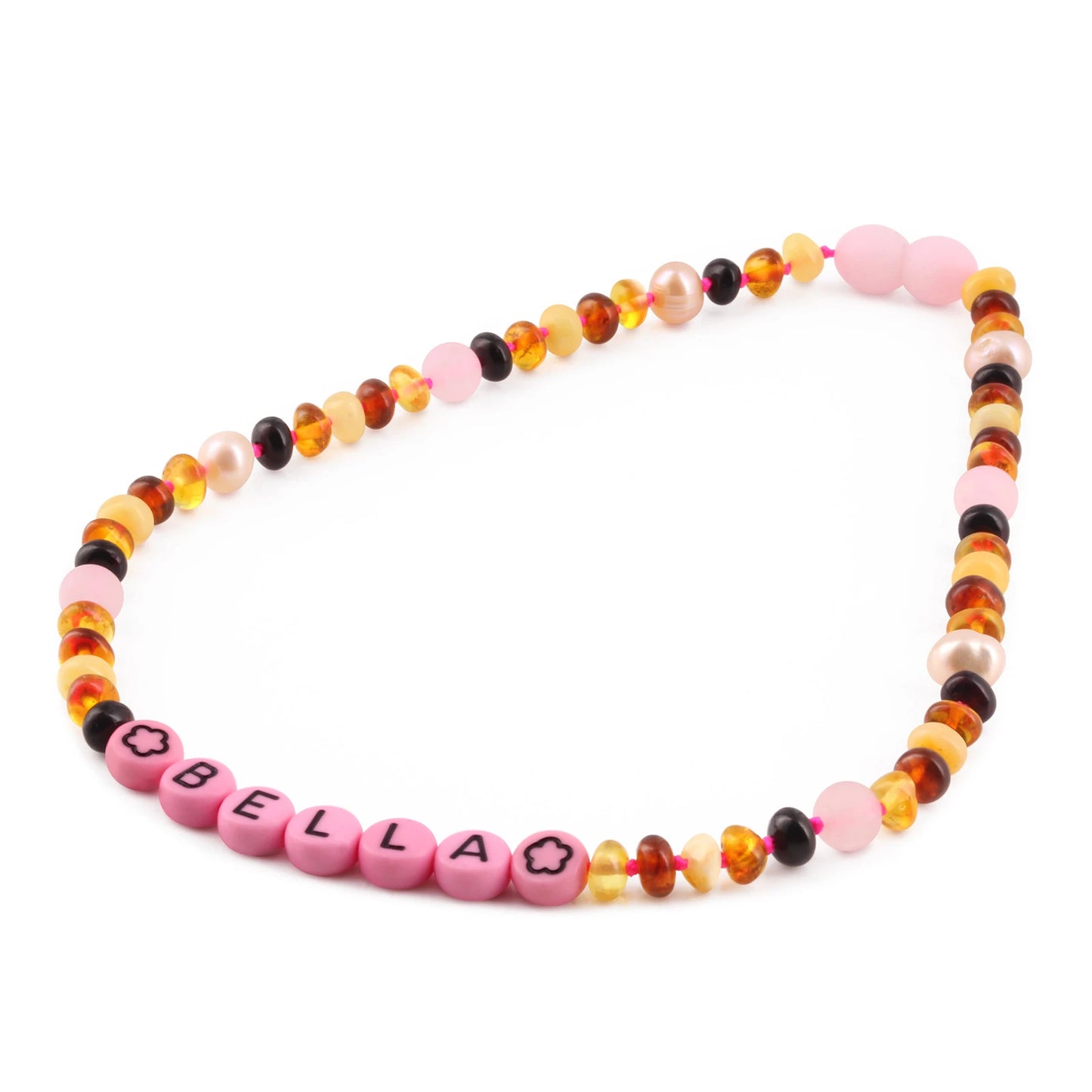 Kalung Amber CUSTOM NAMA untuk Bayi - Balita - Anak. Motif 38-R - Motif 46-R