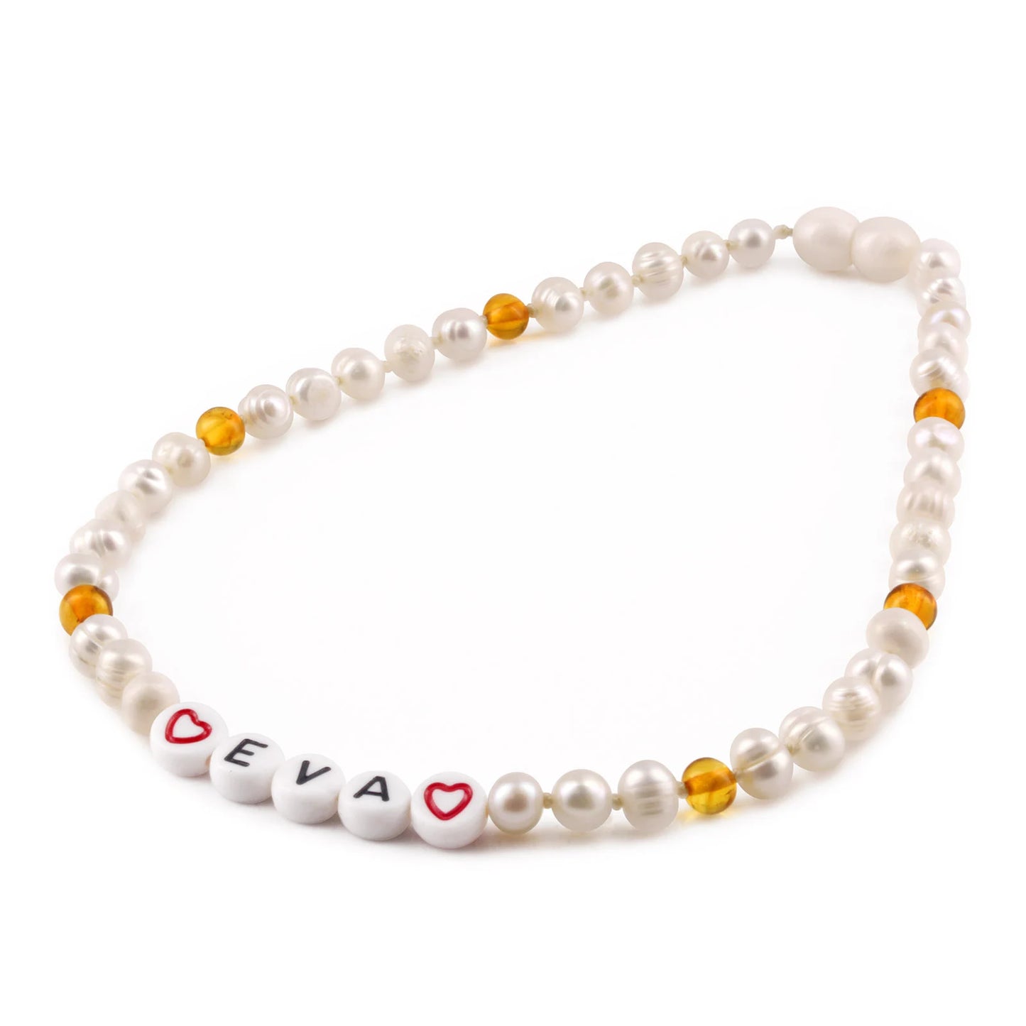 Kalung Mutiara CUSTOM NAMA untuk Bayi - Balita - Anak. Motif 49 - Motif 64