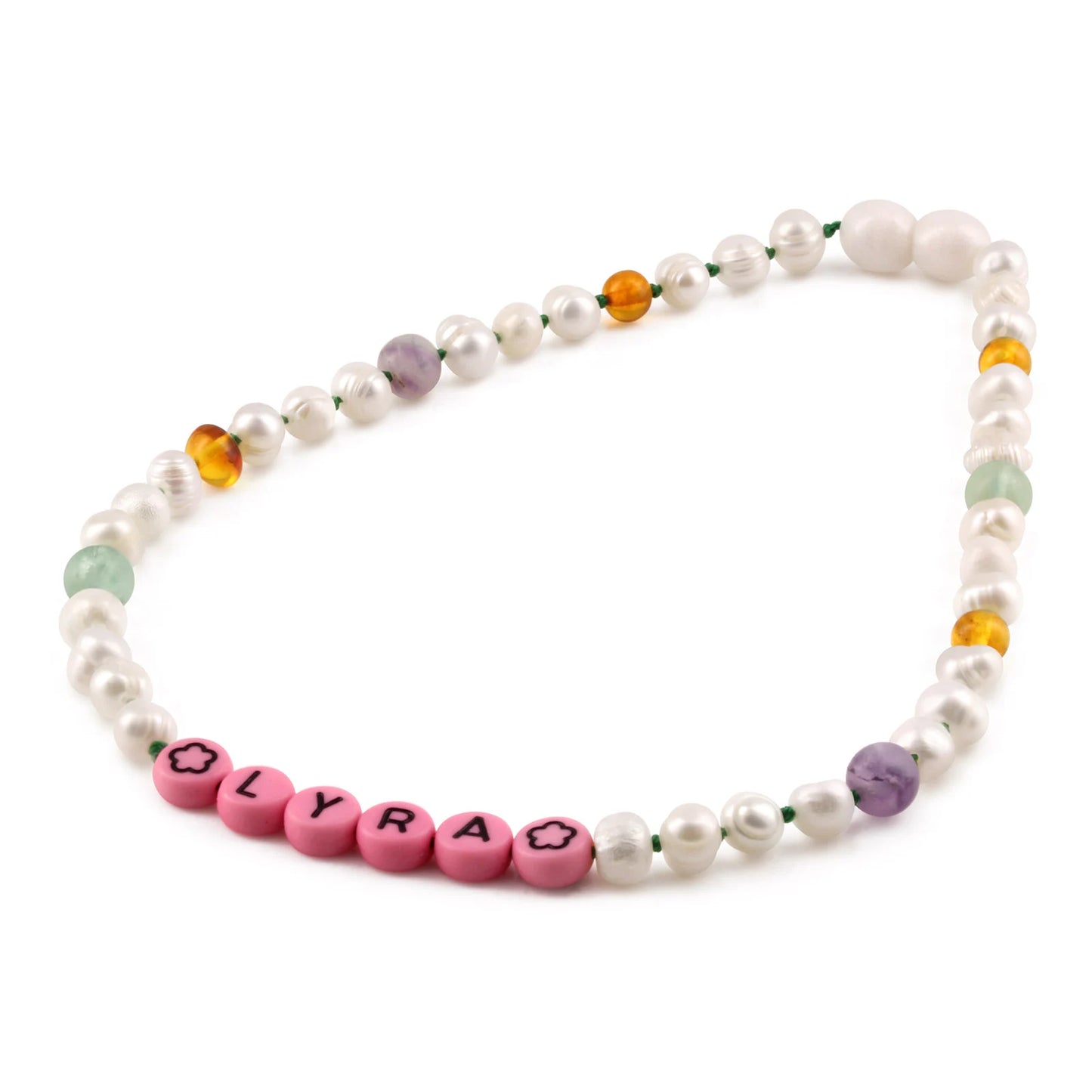 Kalung Mutiara CUSTOM NAMA untuk Bayi - Balita - Anak. Motif 49 - Motif 64