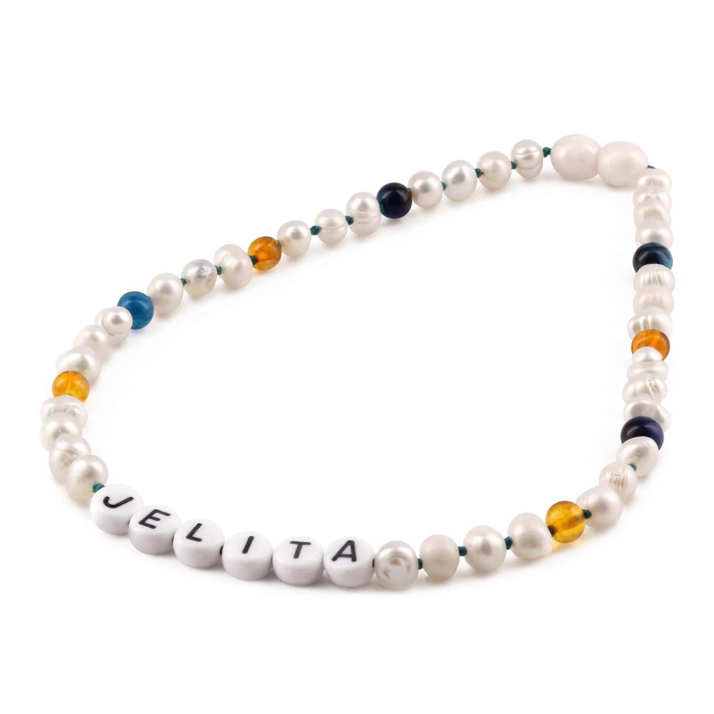 Kalung Mutiara CUSTOM NAMA untuk Bayi - Balita - Anak. Motif 49 - Motif 64