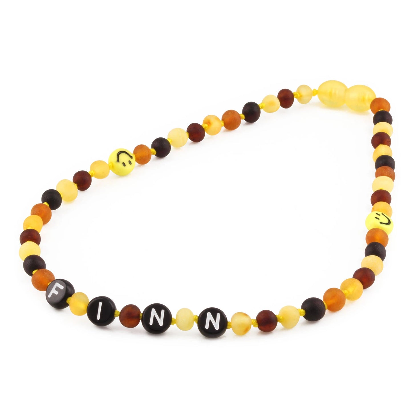 Kalung Amber CUSTOM NAMA untuk Bayi - Balita - Anak. Motif 1 - Motif 16