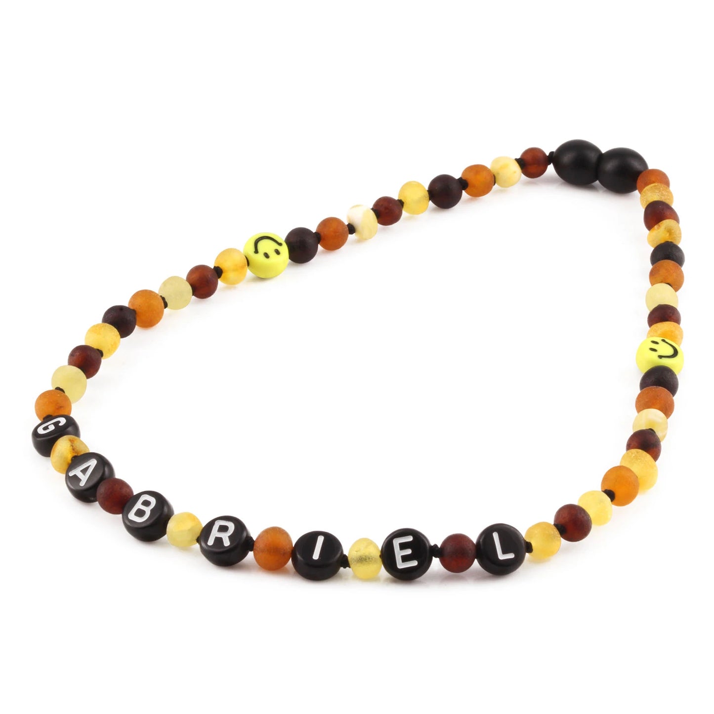 Kalung Amber CUSTOM NAMA untuk Bayi - Balita - Anak. Motif 1 - Motif 16