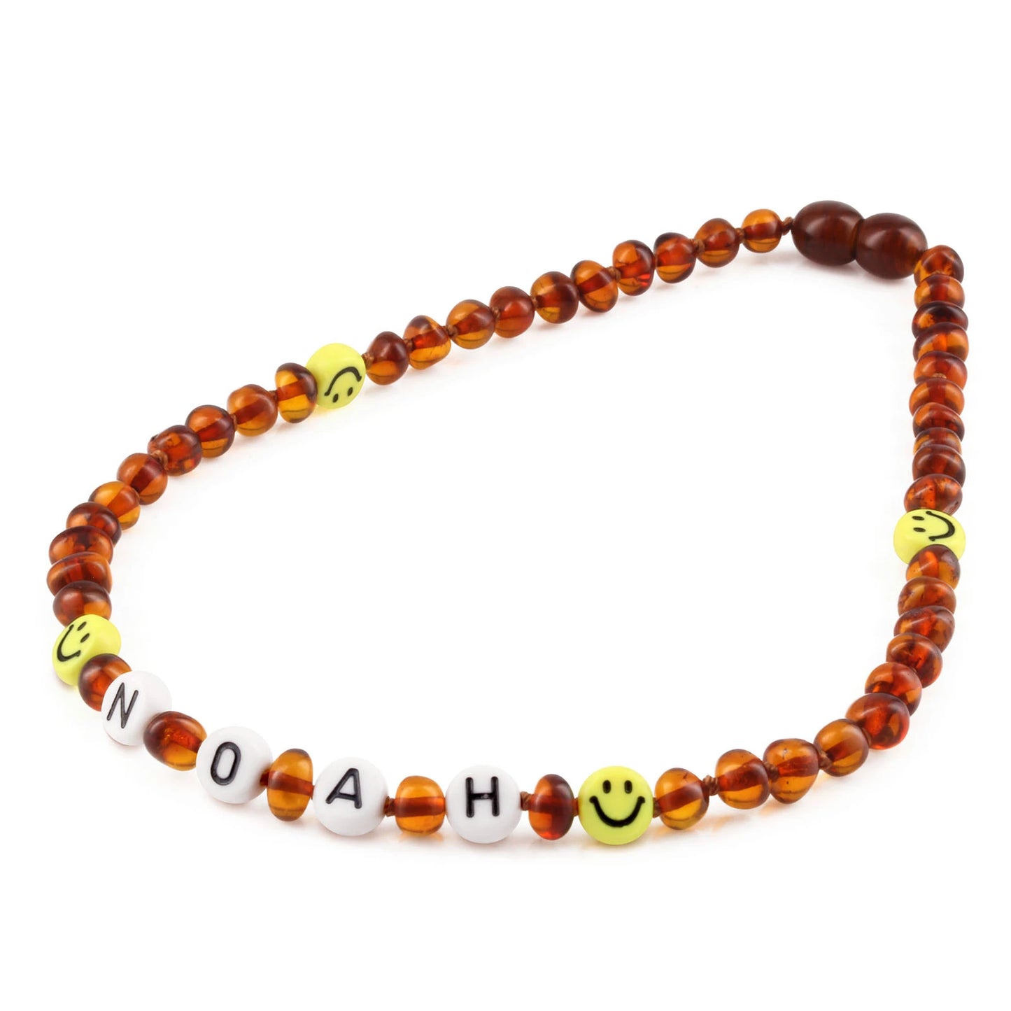 Kalung Amber CUSTOM NAMA untuk Bayi - Balita - Anak. Motif 1 - Motif 16