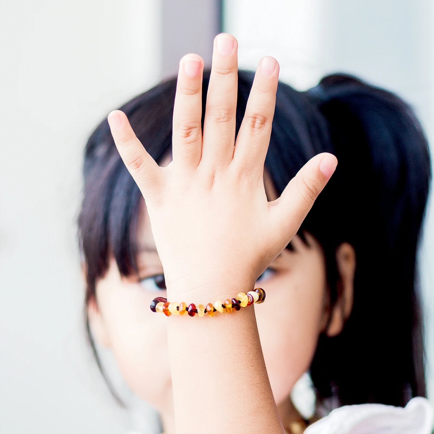 GELANG AMBER BAYI MULTICOLOUR GLOSSY 14CM. 5X3MM