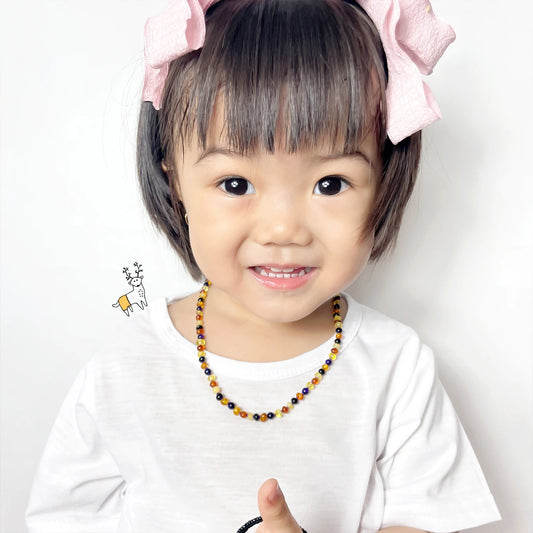 KALUNG AMBER DENGAN PURPLE TIGER EYE UNTUK JUNIOR. JN100-S