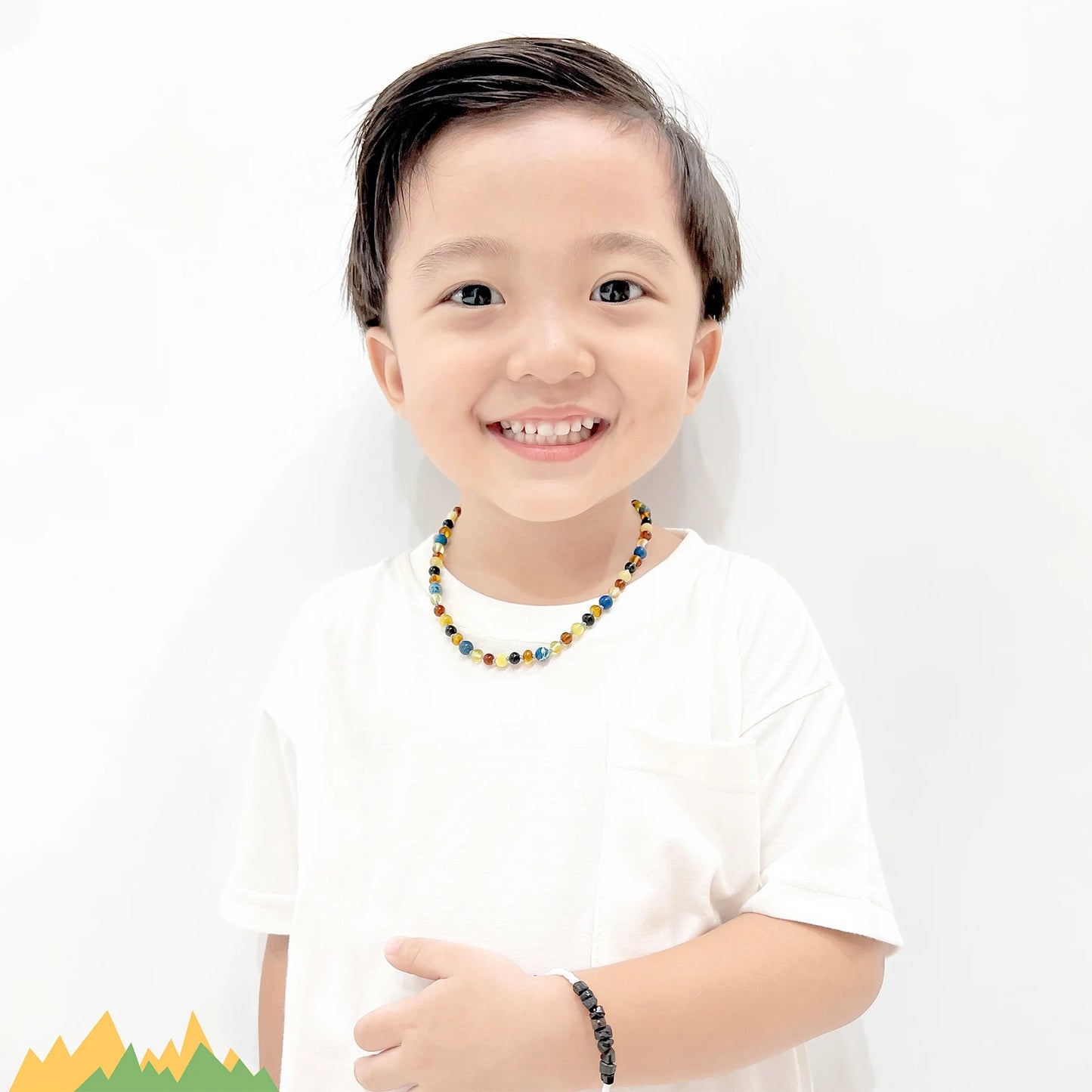 KALUNG AMBER DENGAN DEEP BLUE IMPERIAL JASPER UNTUK JUNIOR. JN101