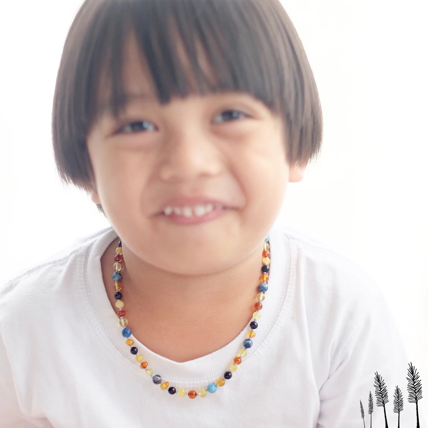 KALUNG AMBER DENGAN DEEP BLUE IMPERIAL JASPER UNTUK JUNIOR. JN101