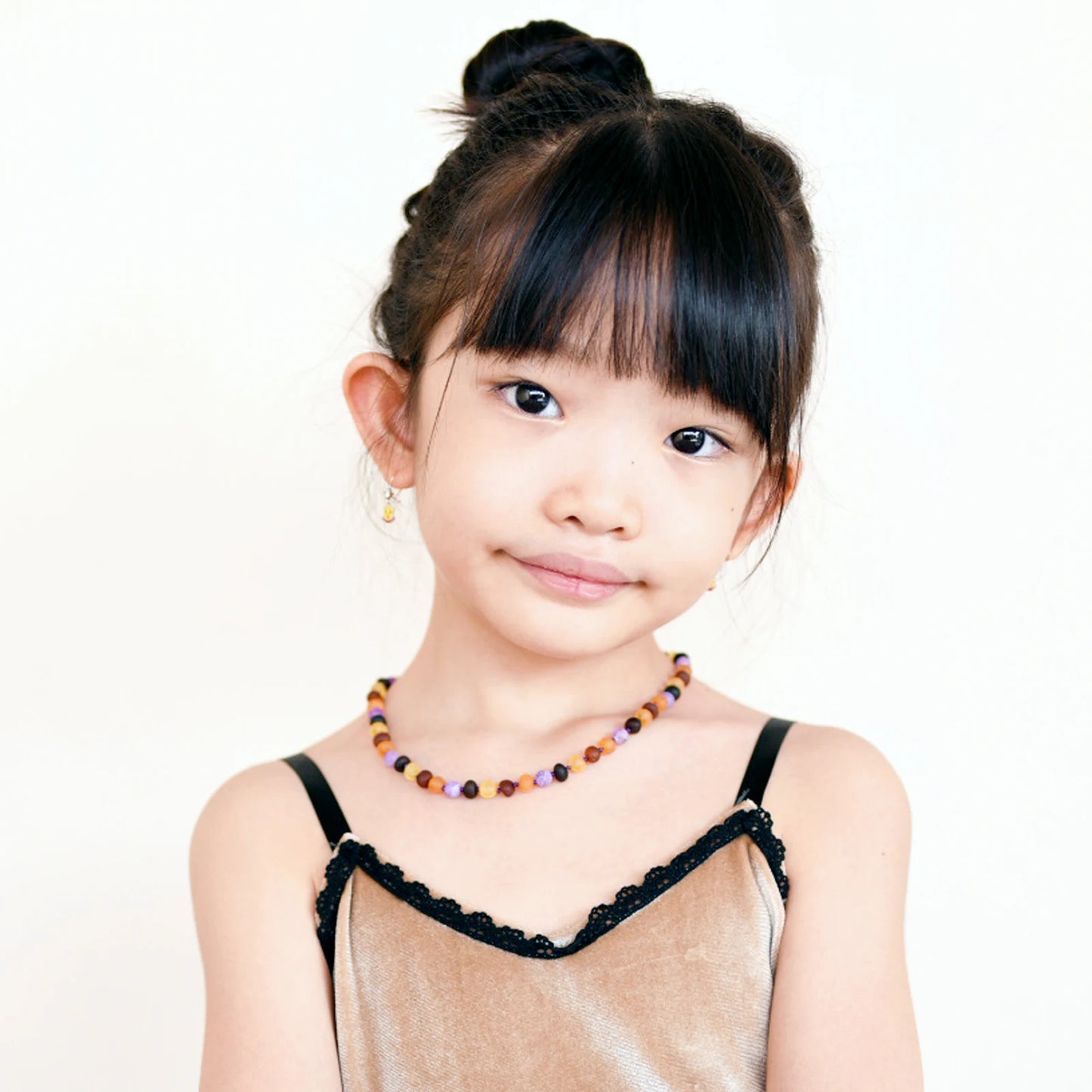 KALUNG AMBER DENGAN PURPLE FROST AGATE UNTUK JUNIOR. JN72