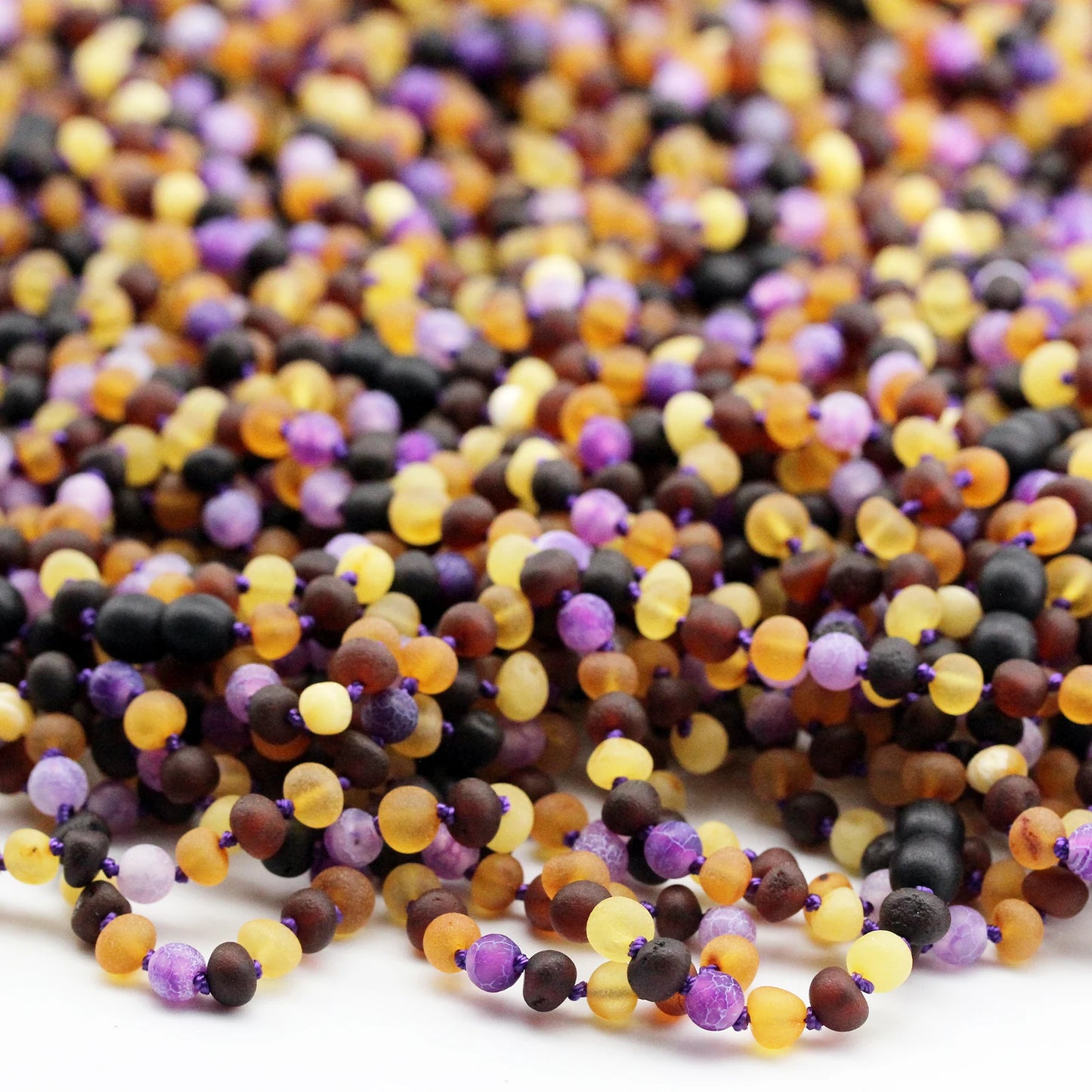 KALUNG AMBER DENGAN PURPLE FROST AGATE UNTUK JUNIOR. JN72