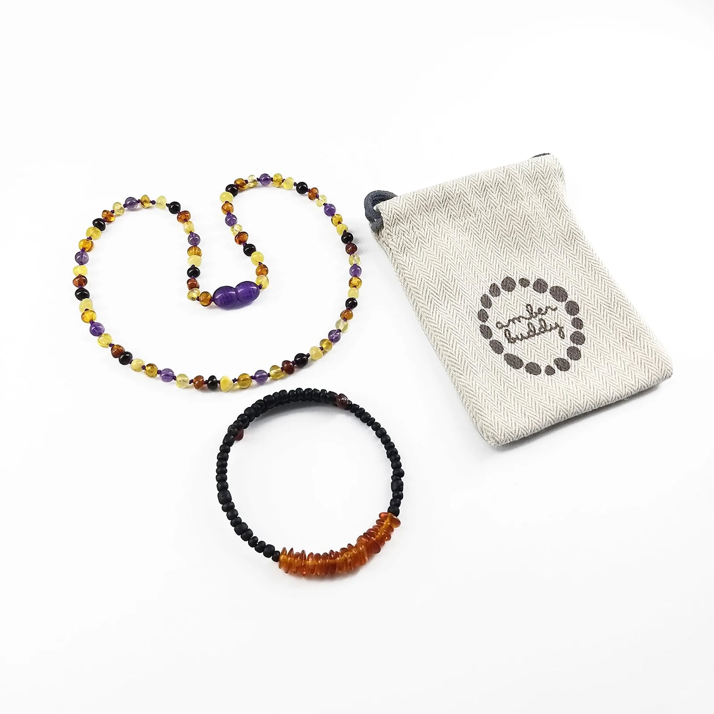 KALUNG AMBER DENGAN AMETHYST UNTUK JUNIOR. JN83