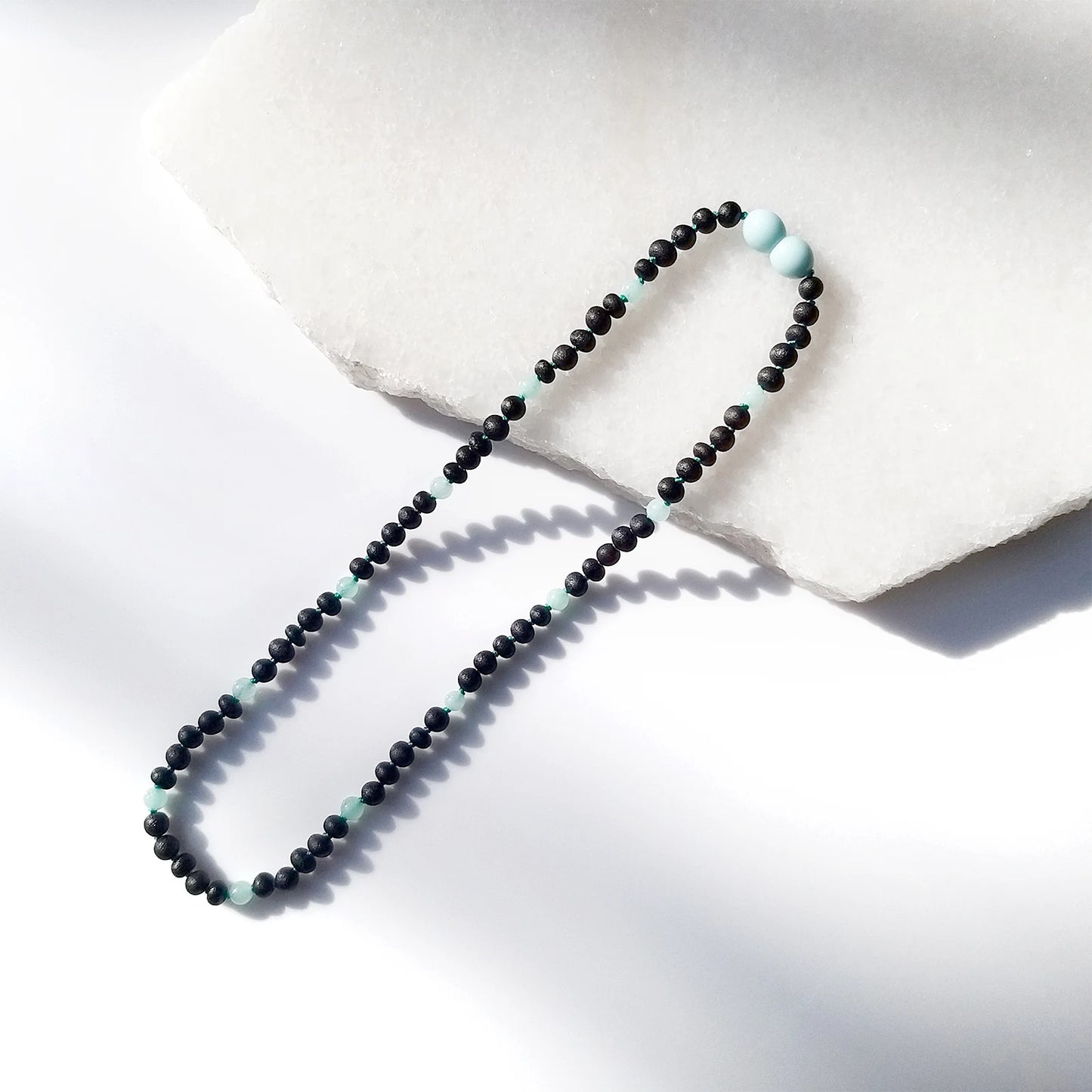 KALUNG AMBER DENGAN SKY BLUE JADE UNTUK JUNIOR. JN85-S