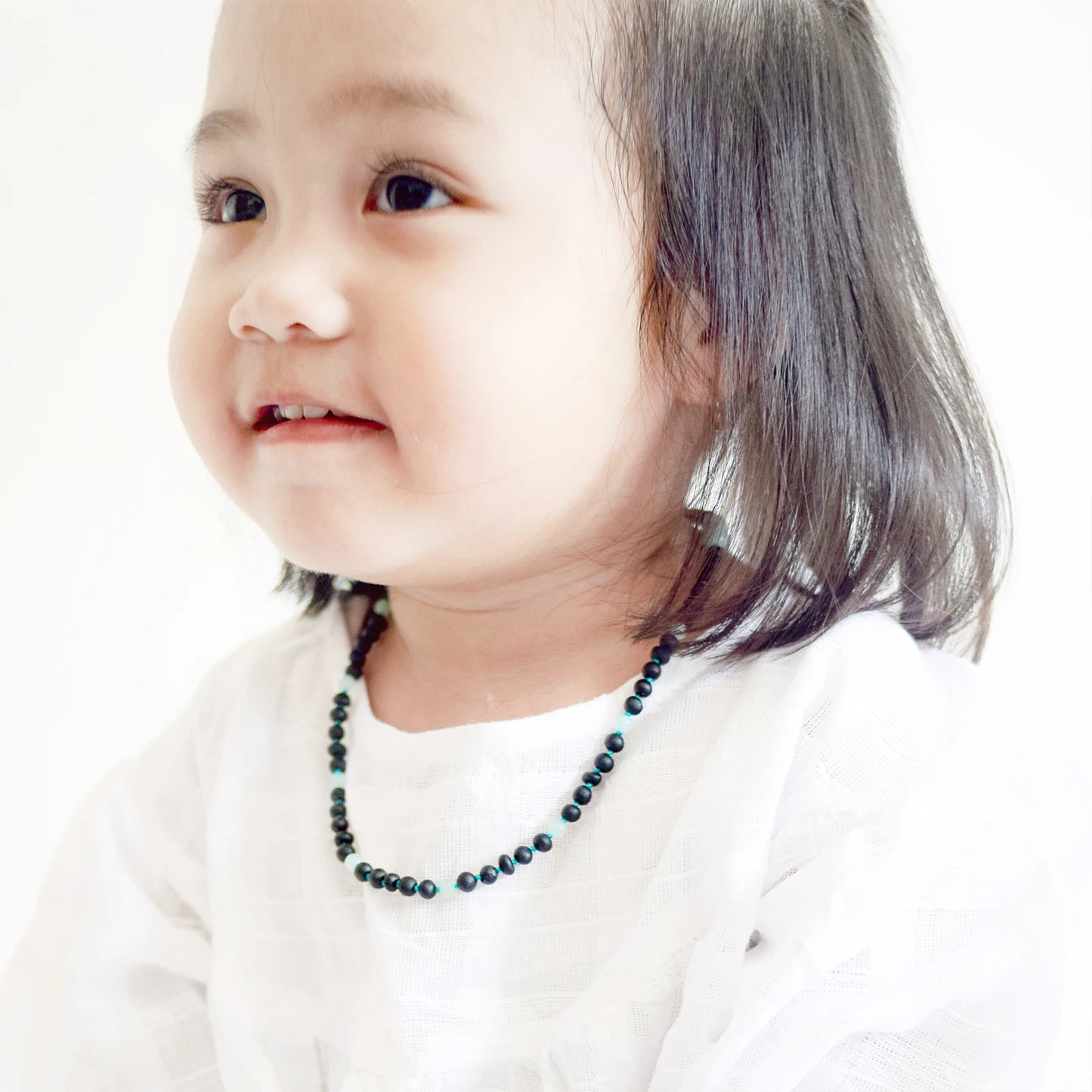 KALUNG AMBER DENGAN SKY BLUE JADE UNTUK JUNIOR. JN85-S