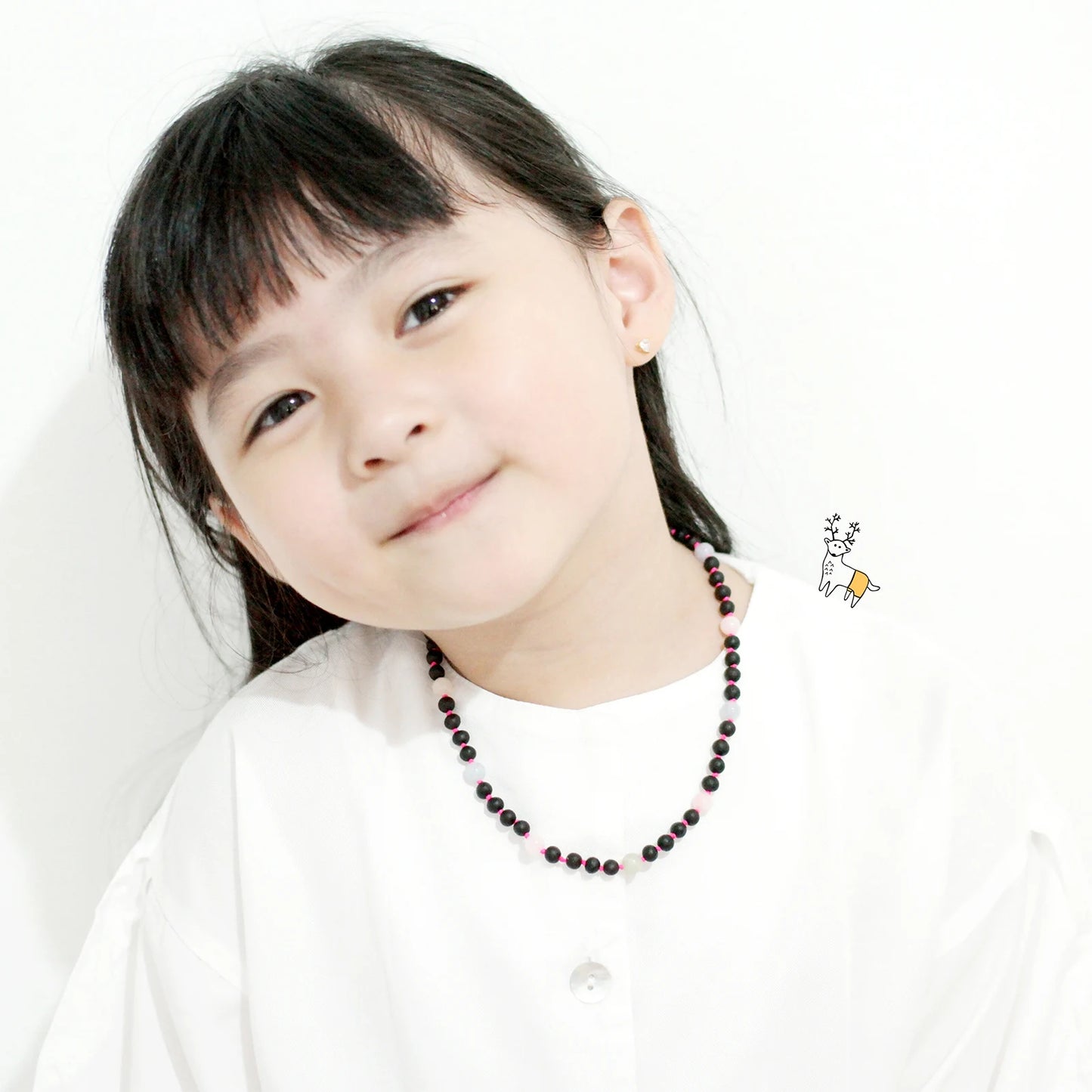 KALUNG AMBER DENGAN MORGANITE UNTUK JUNIOR. JN86