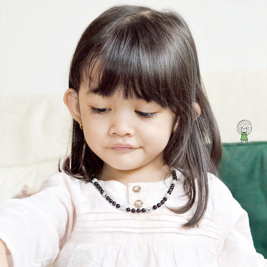 KALUNG AMBER DENGAN KIWI JASPER UNTUK JUNIOR. JN90