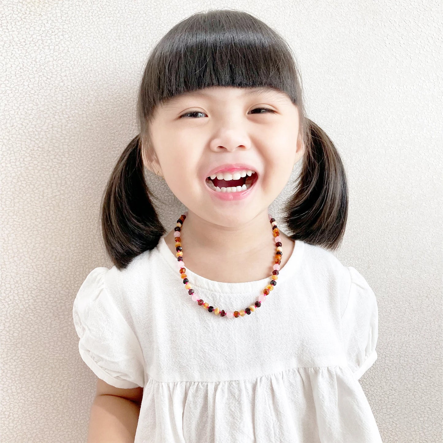 KALUNG AMBER DENGAN ROSE QUARTZ UNTUK JUNIOR. JN92