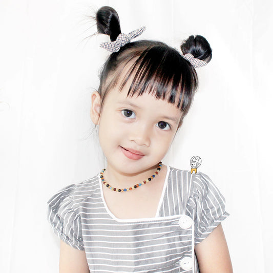 KALUNG AMBER DENGAN BLUE LACE AGATE UNTUK JUNIOR. JN94-S