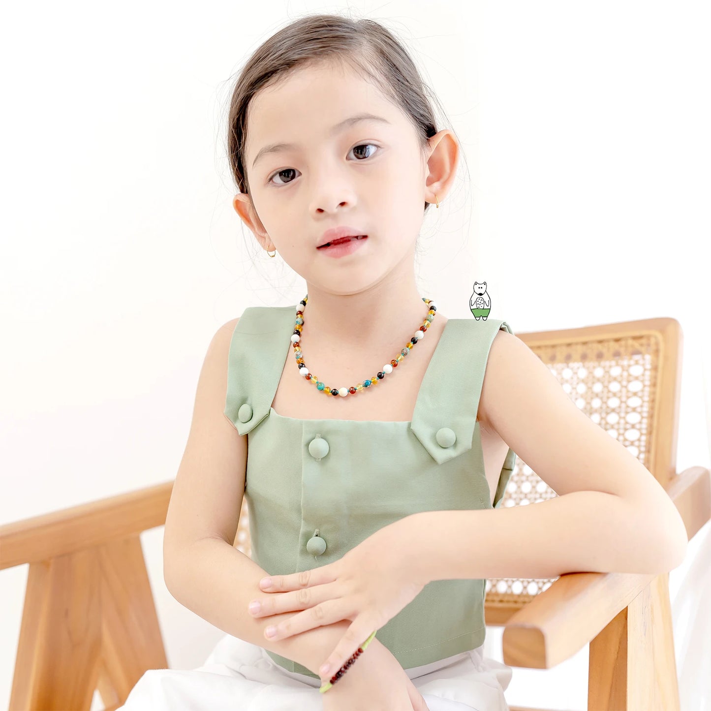 KALUNG AMBER DENGAN LAKE BLUE IMPERIAL JASPER UNTUK JUNIOR. JN96-T