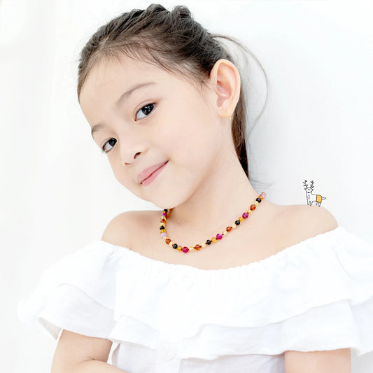 KALUNG AMBER JUNIOR DENGAN PINK LACE AGATE. JN97