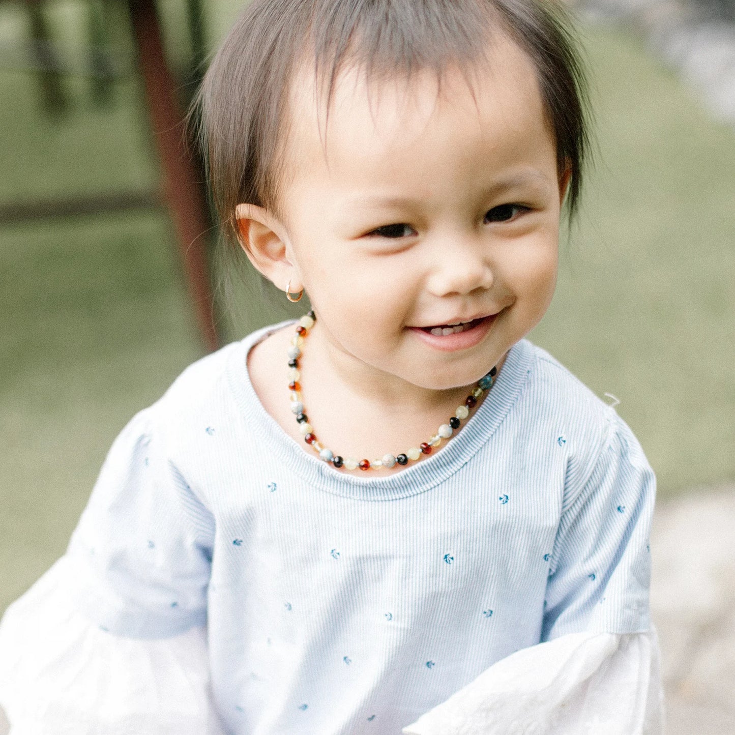 KALUNG BAYI AMBER DENGAN SKY BLUE IMPERIAL JASPER. LE466